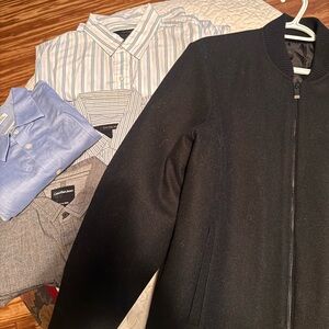 Men's Black Bomber Jacket By Calvin and M size shirts and bomber. All included!